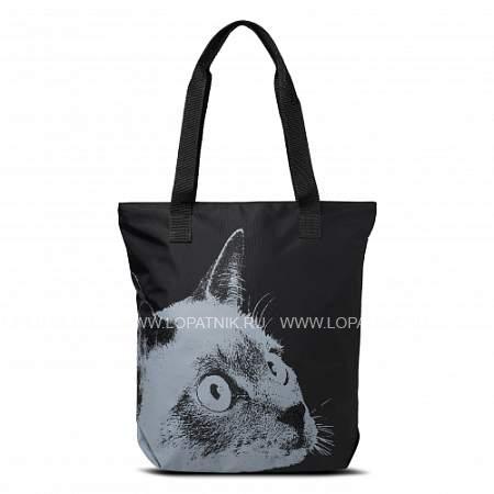 сумка-шоппер antan чёрный antan 1-58 кот сиамский/черный Antan