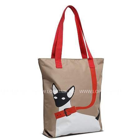 сумка-шоппер antan бежевый antan 1-58 кот на поводке/бежев Antan