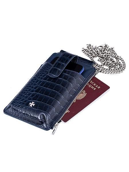 Сумочка для телефона 9244-N.Croco D.Blue  Vasheron, Артикул: 9244-N.Croco D.Blue фото №1