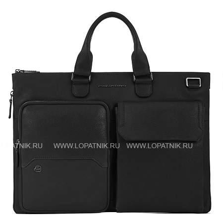 сумка для документов и ноутбука piquadro ca4021s116/n кожаная черная Piquadro