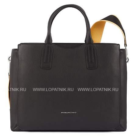 женская сумка деловая с отделением для ноутбука ca5686s119/n кожаная черная Piquadro