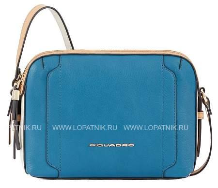 женская сумка через плечо piquadro bd4870w92/otbe кожаная сине-бежевая Piquadro
