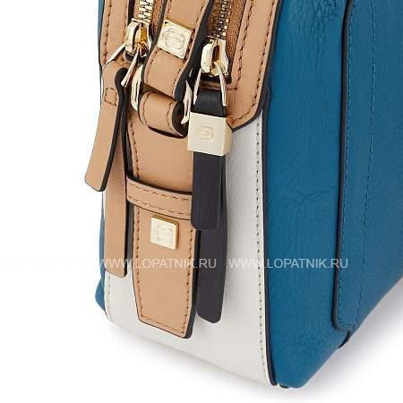 женская сумка через плечо piquadro bd4870w92/otbe кожаная сине-бежевая Piquadro