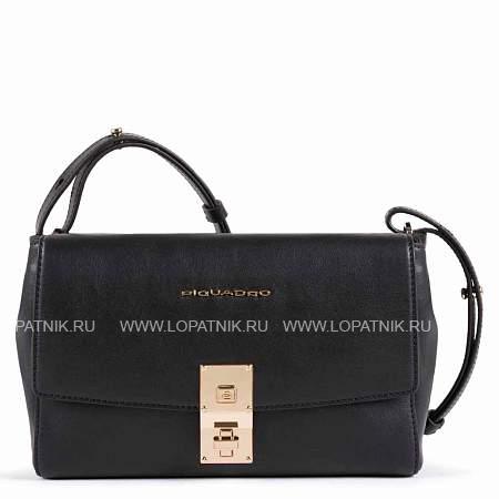 женская сумка со съемным плечевым ремешком piquadro ca5436df/n черная Piquadro