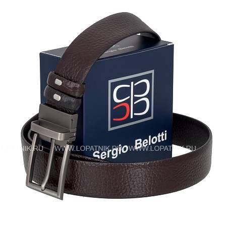 ремень чёрный-коричневый sergio belotti 1023/35 nero/t.moro Sergio Belotti