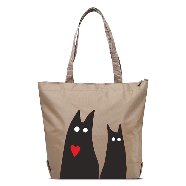 Сумка-шоппер Antan бежевый ANTAN 1-111 Кошачье сердце Antan, Артикул: 1-111 Кошачье сердце фото №1