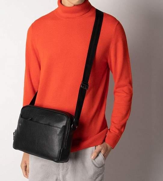 Сумка Piquadro CA5086B3/N через плечо кожаная черная Piquadro, Артикул: CA5086B3/N фото №1