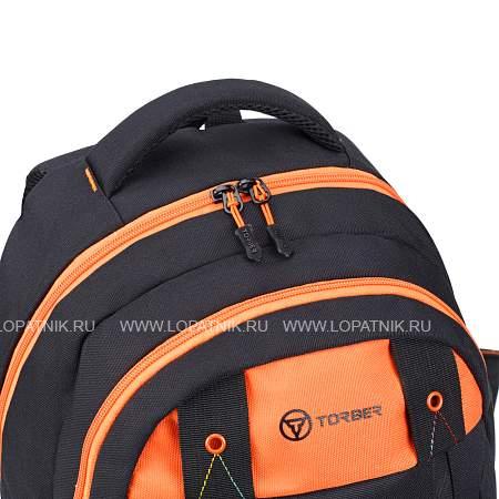 рюкзак torber class x, черный с оранжевой вставкой, полиэстер 900d, 45 x 32 x 16 см t5220-22-blk-red Torber