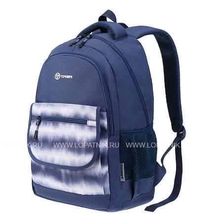 рюкзак torber class x, темно-синий с орнаментом, полиэстер 900d, 45 x 30 x 18 см t2743-22-dblu Torber