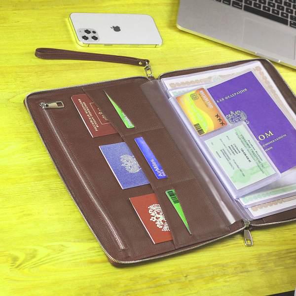 Папка для документов А4 с жесткой формой BRIALDI Mystory (Моя история) relief mauve BR53485SK Бордовый Brialdi, Артикул: BR53485SK фото №1