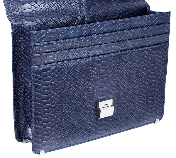 Стильный портфель Vasheron, Артикул: 9773-N.Anaconda D.Blue фото №1