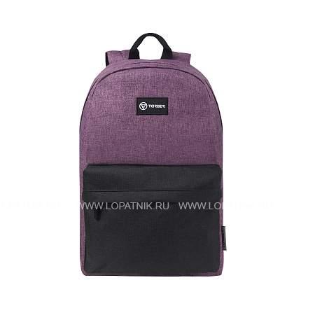 рюкзак torber graffi, фиолетовый с карманом черного цвета, полиэстер меланж, 42 х 29 x 19 см t8965-pur-blk Torber