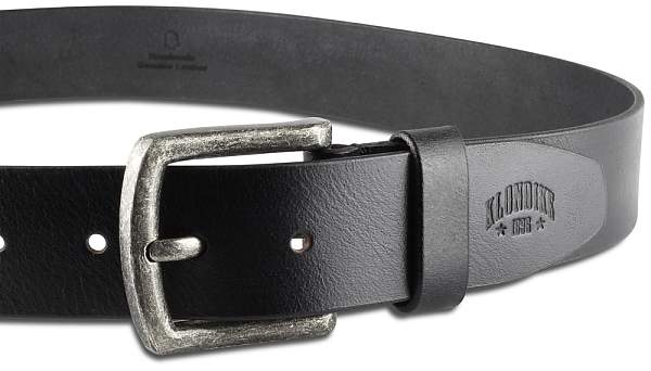 Ремень KLONDIKE Creek, односторонний, натуральная воловья кожа, цвет чёрный, 100 х 4 см KD1200-01-100 KLONDIKE 1896, Артикул: KD1200-01-100 фото №1