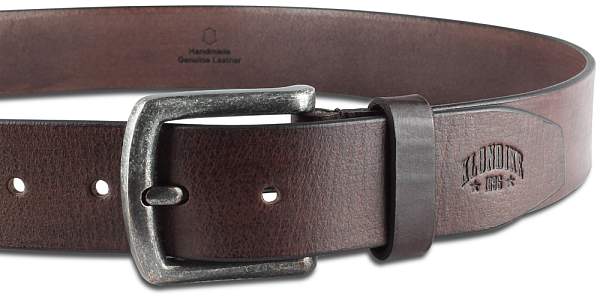 Ремень KLONDIKE Creek, односторонний, натуральная воловья кожа, цвет тёмно-коричневый, 100 х 4 см KD1200-03-100 KLONDIKE 1896, Артикул: KD1200-03-100 фото №1