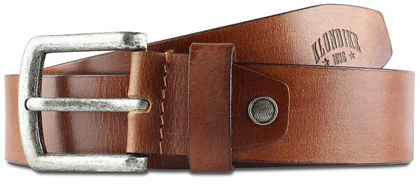 Ремень KLONDIKE Creek, односторонний, натуральная воловья кожа, цвет коньячный, 100 х 4 см KD1200-04-100 KLONDIKE 1896, Артикул: KD1200-04-100 фото №1