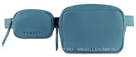 сумка на пояс bugatti almata, с кошельком, голубая, полиуретан, 29x5x13 см 49665039 BUGATTI