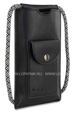 сумка-чехол для мобильного телефона bugatti almata, чёрная, полиуретан, 11x2x18 см 49665201 BUGATTI