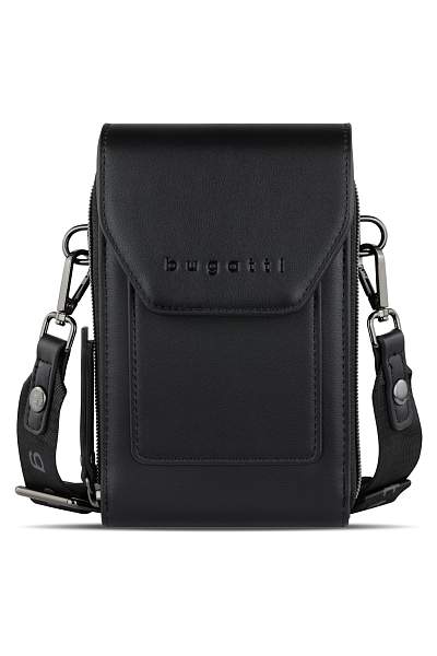 Сумка наплечная BUGATTI Almata, чёрная, полиуретан, 11х4х19 см 49665301 BUGATTI, Артикул: 49665301 фото №1