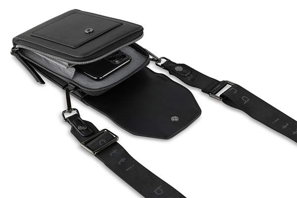 Сумка наплечная BUGATTI Almata, чёрная, полиуретан, 11х4х19 см 49665301 BUGATTI, Артикул: 49665301 фото №1