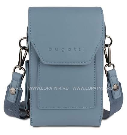 сумка наплечная bugatti almata, голубая, полиуретан, 11х4х19 см 49665339 BUGATTI
