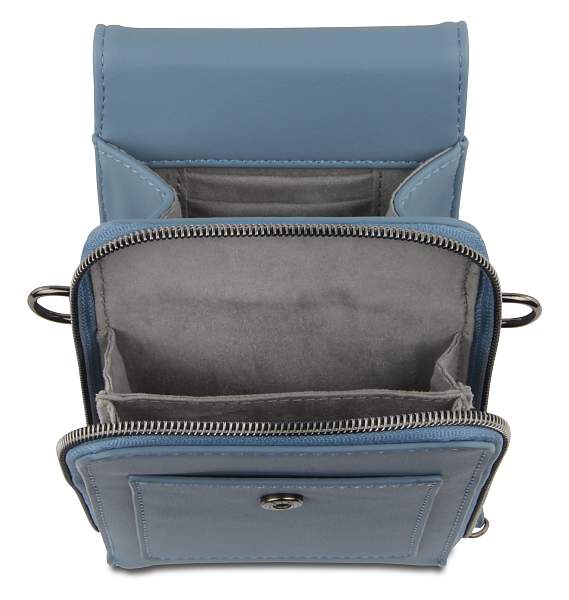 Сумка наплечная BUGATTI Almata, голубая, полиуретан, 11х4х19 см 49665339 BUGATTI, Артикул: 49665339 фото №1