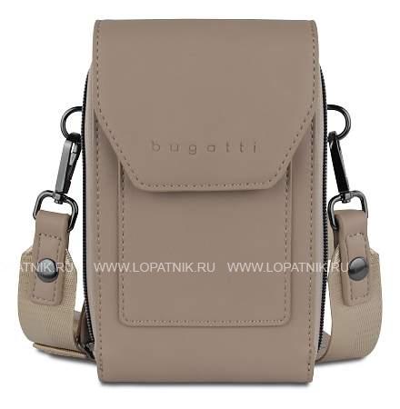 сумка наплечная bugatti almata, песочная, полиуретан, 11х4х19 см 49665354 BUGATTI