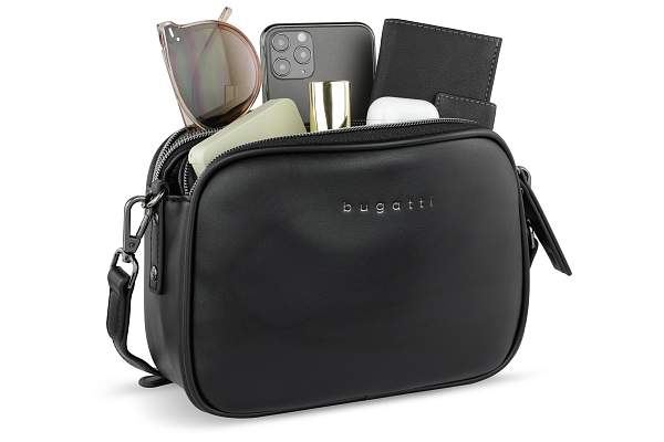 Сумка кросс-боди женская BUGATTI Almata, чёрная, полиуретан, 21,5х6х15 см 49665401 BUGATTI, Артикул: 49665401 фото №1