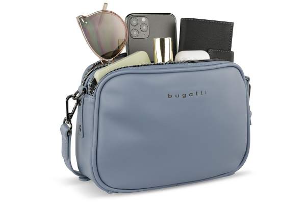 Сумка кросс-боди женская BUGATTI Almata, голубая, полиуретан, 21,5х6х15 см 49665439 BUGATTI, Артикул: 49665439 фото №1