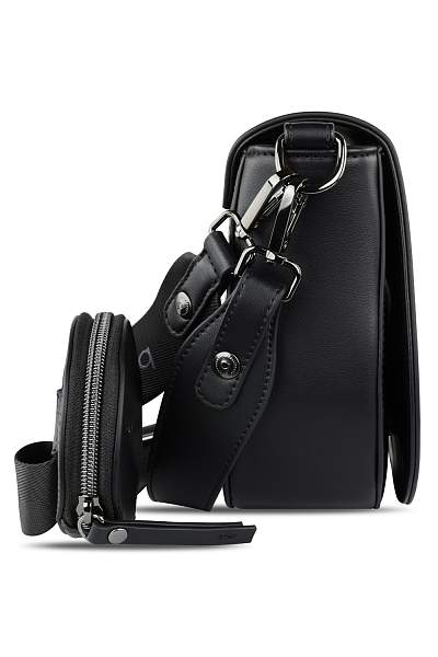 Сумка наплечная женская BUGATTI Almata, с кошельком, чёрная, полиуретан, 27х6х18,5 см 49665801 BUGATTI, Артикул: 49665801 фото №1