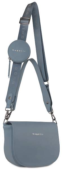 Сумка наплечная женская BUGATTI Almata, с кошельком, голубая, полиуретан, 27х6х18,5 см 49665839 BUGATTI, Артикул: 49665839 фото №1