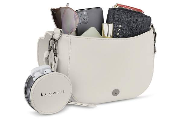 Сумка наплечная женская BUGATTI Almata, с кошельком, бежевая, полиуретан, 27х6х18,5 см 49665850 BUGATTI, Артикул: 49665850 фото №1