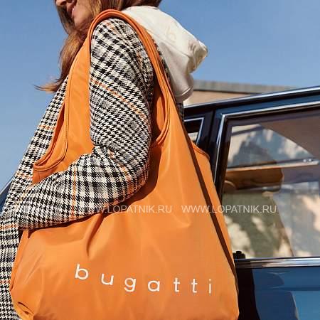 сумка-шоппер bugatti bona, оранжевая, полиэстер/сатиновый нейлон, 55х2х45 см, 23 л 49665651 BUGATTI