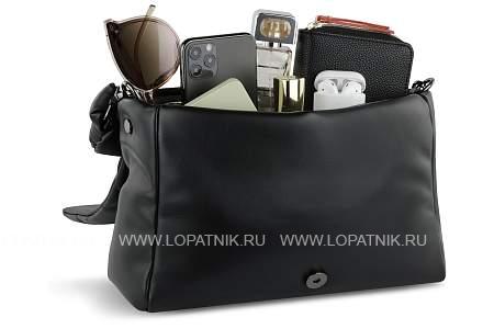 сумка наплечная женская bugatti cara, чёрная, полиуретан, 31х7,5х20 см, 4 л 49615001 BUGATTI