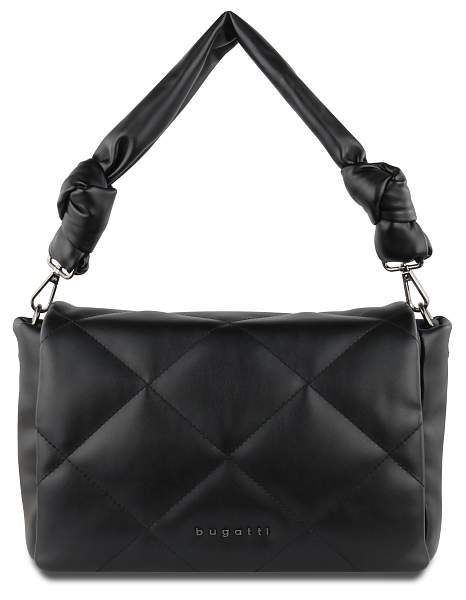Сумка наплечная женская BUGATTI Cara, чёрная, полиуретан, 31х7,5х20 см, 4 л 49615001 BUGATTI, Артикул: 49615001 фото №1