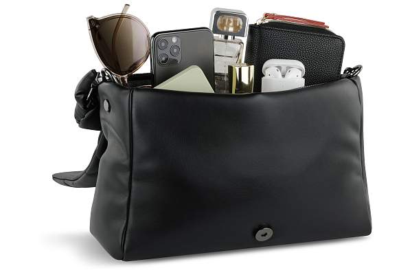 Сумка наплечная женская BUGATTI Cara, чёрная, полиуретан, 31х7,5х20 см, 4 л 49615001 BUGATTI, Артикул: 49615001 фото №1