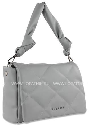 сумка наплечная женская bugatti cara, серая, полиуретан, 31х7,5х20 см, 4 л 49615042 BUGATTI