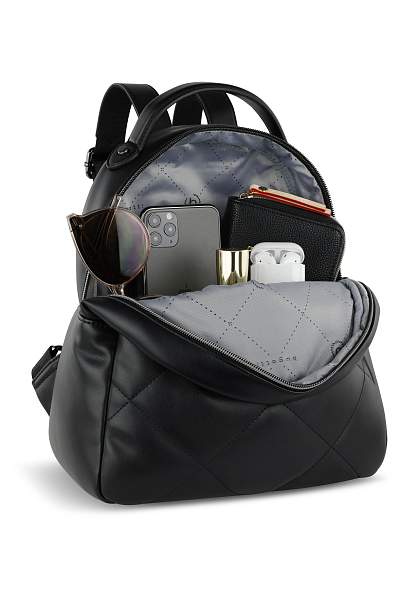 Рюкзак женский BUGATTI Cara, чёрный, полиуретан, 25,5х11х27,5 см, 7 л 49615101 BUGATTI, Артикул: 49615101 фото №1