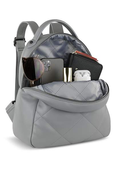 Рюкзак женский BUGATTI Cara, серый, полиуретан, 25,5х11х27,5 см, 7 л 49615142 BUGATTI, Артикул: 49615142 фото №1