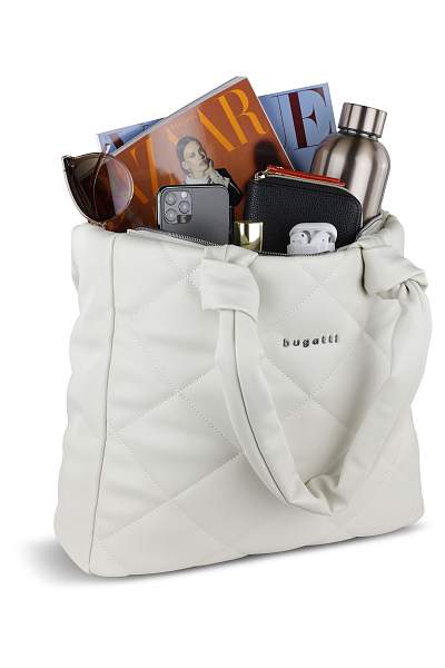 Сумка-шоппер BUGATTI Cara, белая, полиуретан, 43х11х32 см, 10 л 49615240 BUGATTI, Артикул: 49615240 фото №1