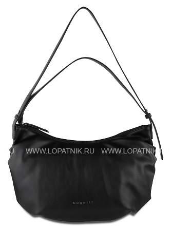 сумка наплечная женская bugatti daria, чёрная, полиуретан, 42х12х24 см, 8 л 49677101 BUGATTI