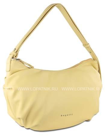 сумка наплечная женская bugatti daria, жёлтая, полиуретан, 42х12х24 см, 8 л 49677126 BUGATTI