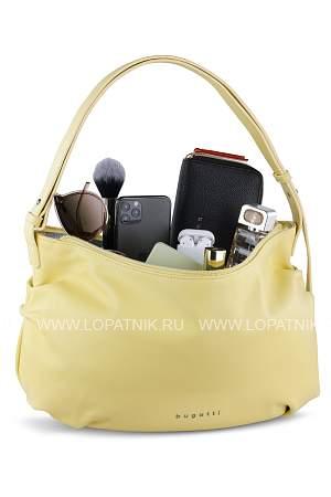 сумка наплечная женская bugatti daria, жёлтая, полиуретан, 42х12х24 см, 8 л 49677126 BUGATTI
