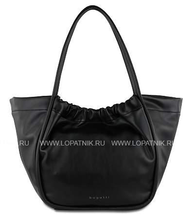 сумка-шоппер bugatti daria, чёрная, полиуретан, 52х17х32 см, 14 л 49677201 BUGATTI