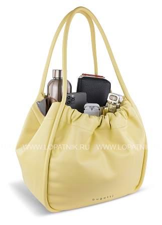 сумка-шоппер bugatti daria, жёлтая, полиуретан, 52х17х32 см, 14 л 49677226 BUGATTI