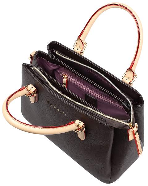 Сумка женская BUGATTI Ella, тёмно-коричневая, полиуретан, 30х12х23 см 49362302 BUGATTI, Артикул: 49362302 фото №1