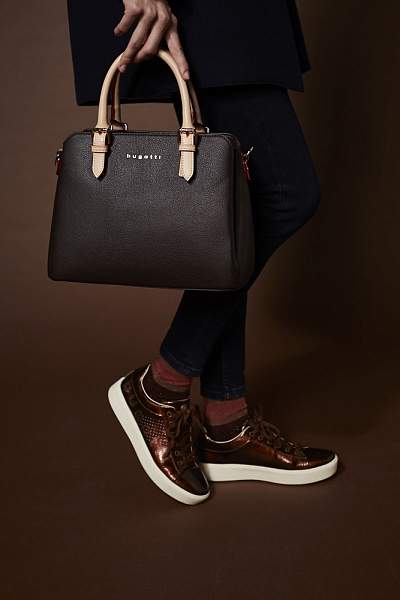 Сумка женская BUGATTI Ella, тёмно-коричневая, полиуретан, 30х12х23 см 49362302 BUGATTI, Артикул: 49362302 фото №1