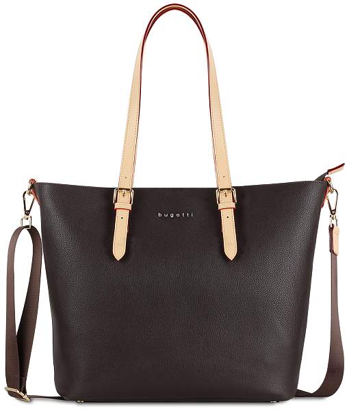 Сумка-шоппер BUGATTI Ella, тёмно-коричневая, полиуретан, 47,5х12х32 см 49362502 BUGATTI, Артикул: 49362502 фото №1