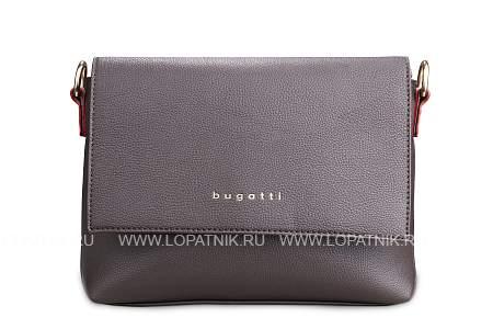 сумка наплечная женская bugatti ella, тёмно-коричневая, полиуретан, 27х9х20,5 см 49662802 BUGATTI