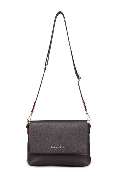 Сумка наплечная женская BUGATTI Ella, тёмно-коричневая, полиуретан, 27х9х20,5 см 49662802 BUGATTI, Артикул: 49662802 фото №1