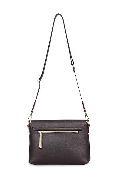 Сумка наплечная женская BUGATTI Ella, тёмно-коричневая, полиуретан, 27х9х20,5 см 49662802 BUGATTI, Артикул: 49662802 фото №1